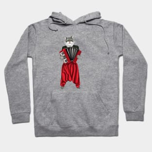 Cat Playing Accordion Christmas Gift Hoodie